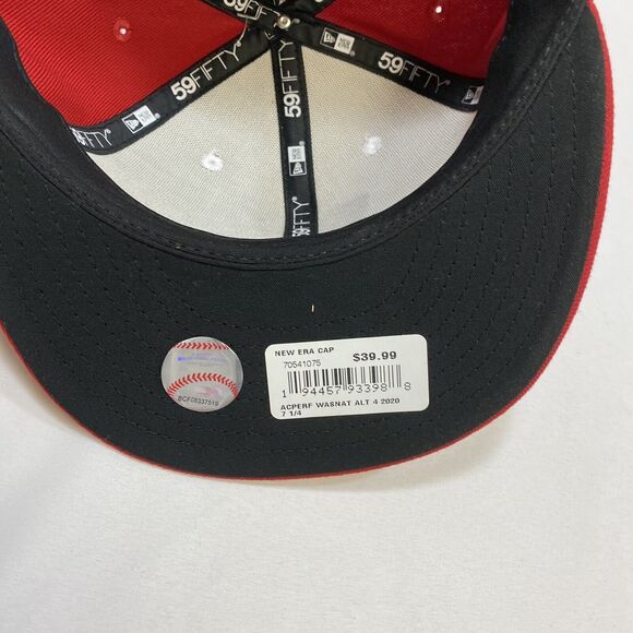 New Era 59Fifty Washington National MLB Hat 7 1/4 Red White Blue Low Profile Cap - Picture 10 of 12
